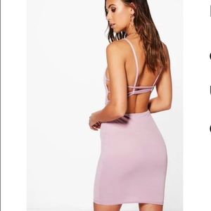 Mauve strap mini dress - US 2